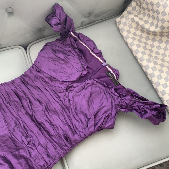 🤩🔥BCBG Stretchy Taffeta Off-shoulder Dress-S-M - Picture 5 of 14